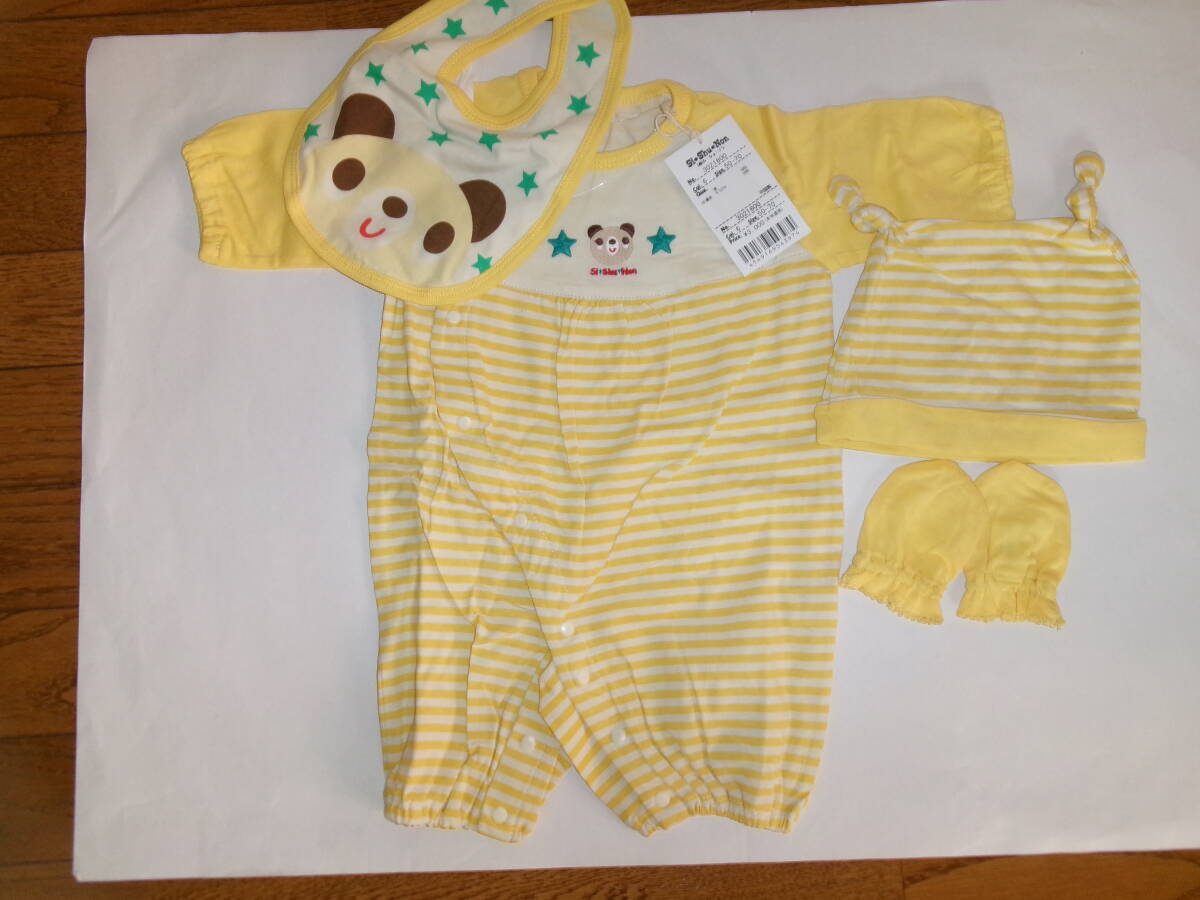 ☆新品 シシュノン 長袖カバーオール・スタイ・帽子・手袋 50~70(訳あり)拍卖