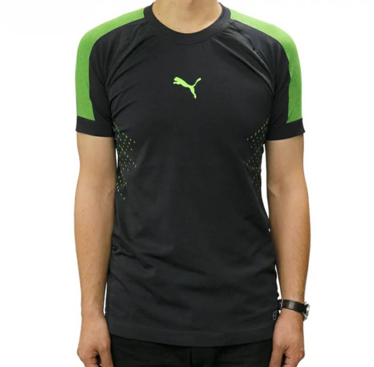 PUMA プーマ EVOKNIT エボニット インナー パワーセル POWER CELL グリーン 緑 黒 ブラック L ロゴ ランニング スポーツ トレーニング拍卖