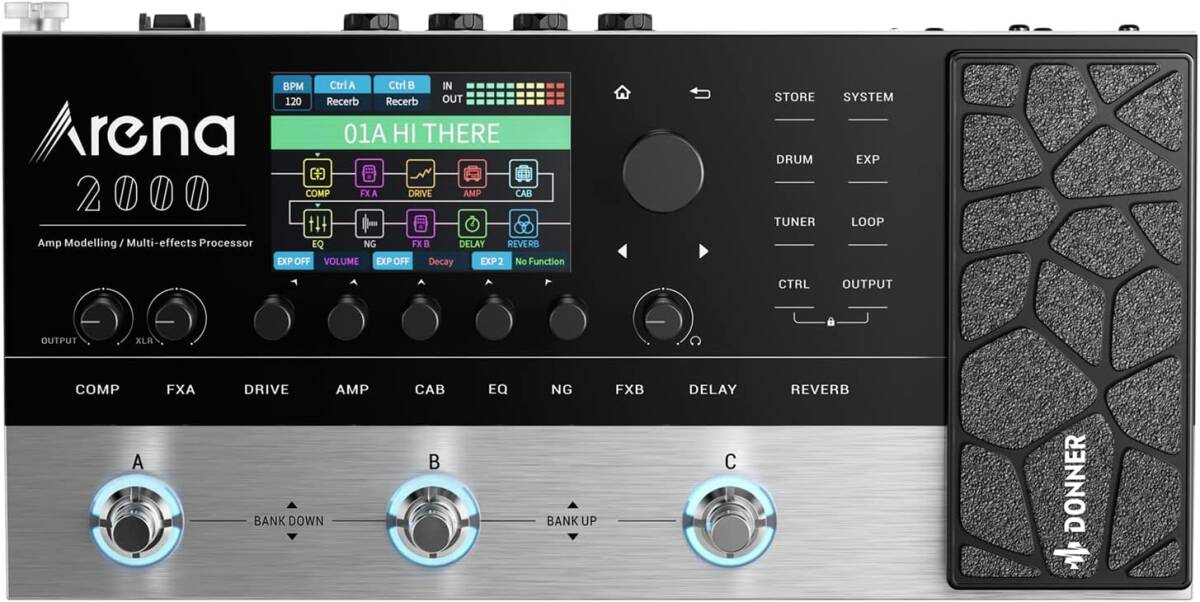 【新品】 Donner マルチエフェクター 278種類エフェクター 80種類アンプモデル 50内蔵キャビネットIR 50外部IR追加可能 150プリセット拍卖