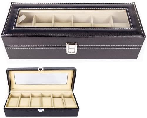 【新品】 腕時計 収納ボックス 腕時計ケース 6本収納 コレクション 保管箱 保管庫 ディスプレイケース ブラック拍卖