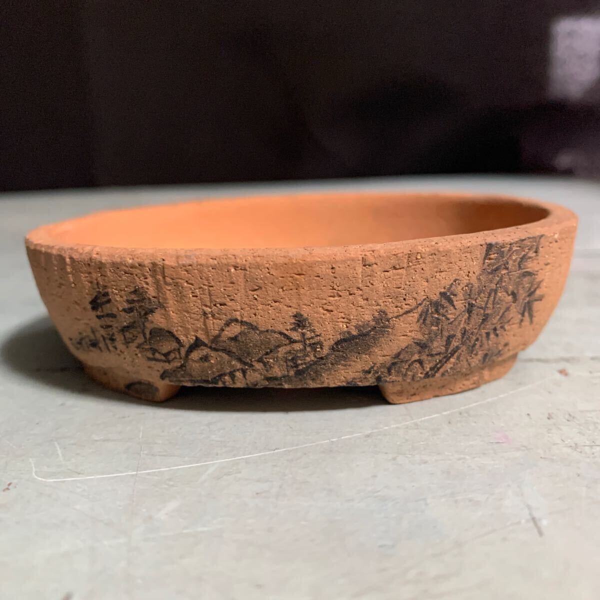 植木鉢 小さな鉢 中国 在銘 山野草鉢 ミニ盆栽 アンティーク ミニ 盆栽鉢 鉢 ミニチュア 陶器 ミニサイズ (A-1871)拍卖