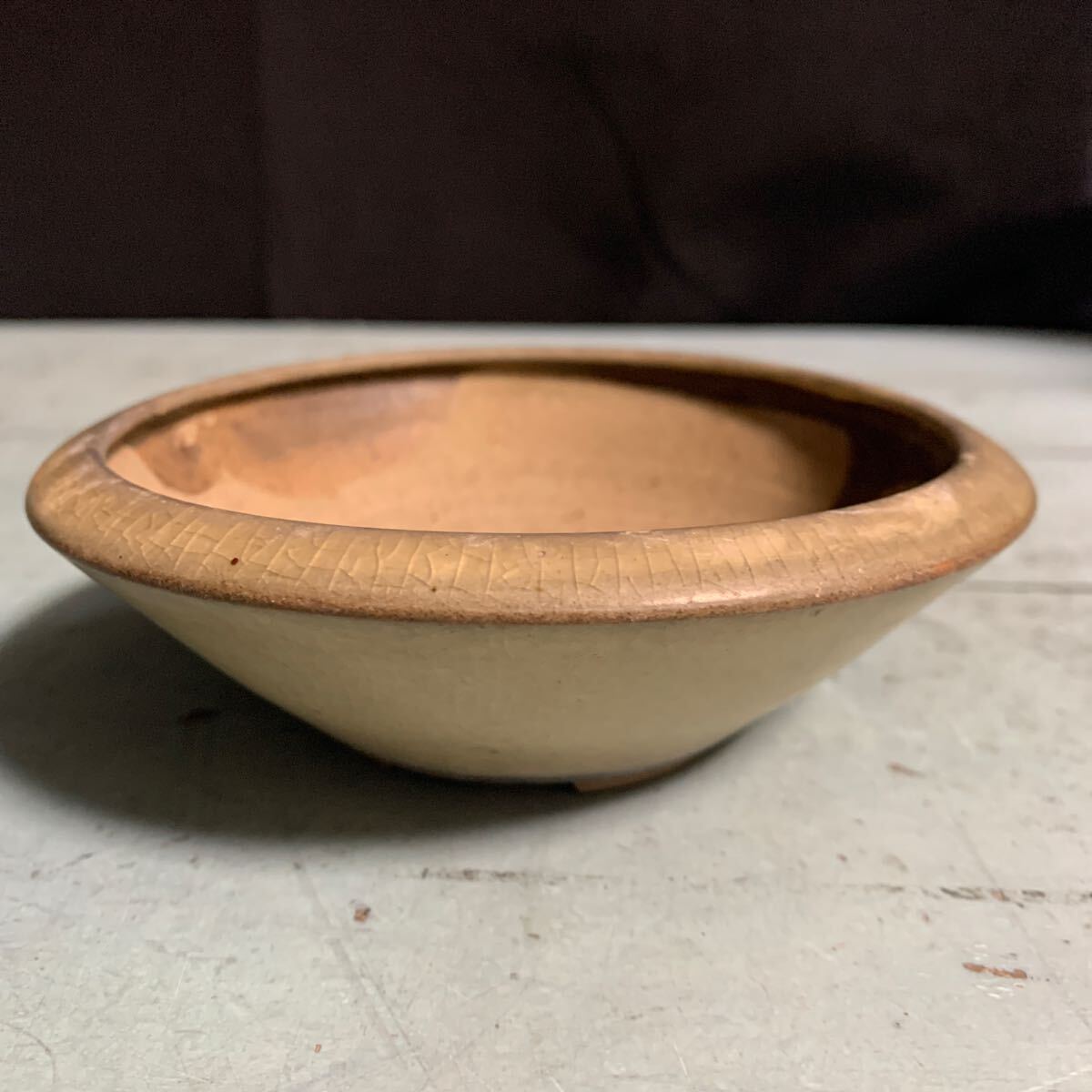 植木鉢 小さな鉢 中国? ミニ盆栽 アンティーク ミニ 盆栽鉢 鉢 ミニチュア 陶器 ミニサイズ 丸鉢 (A-1882)拍卖