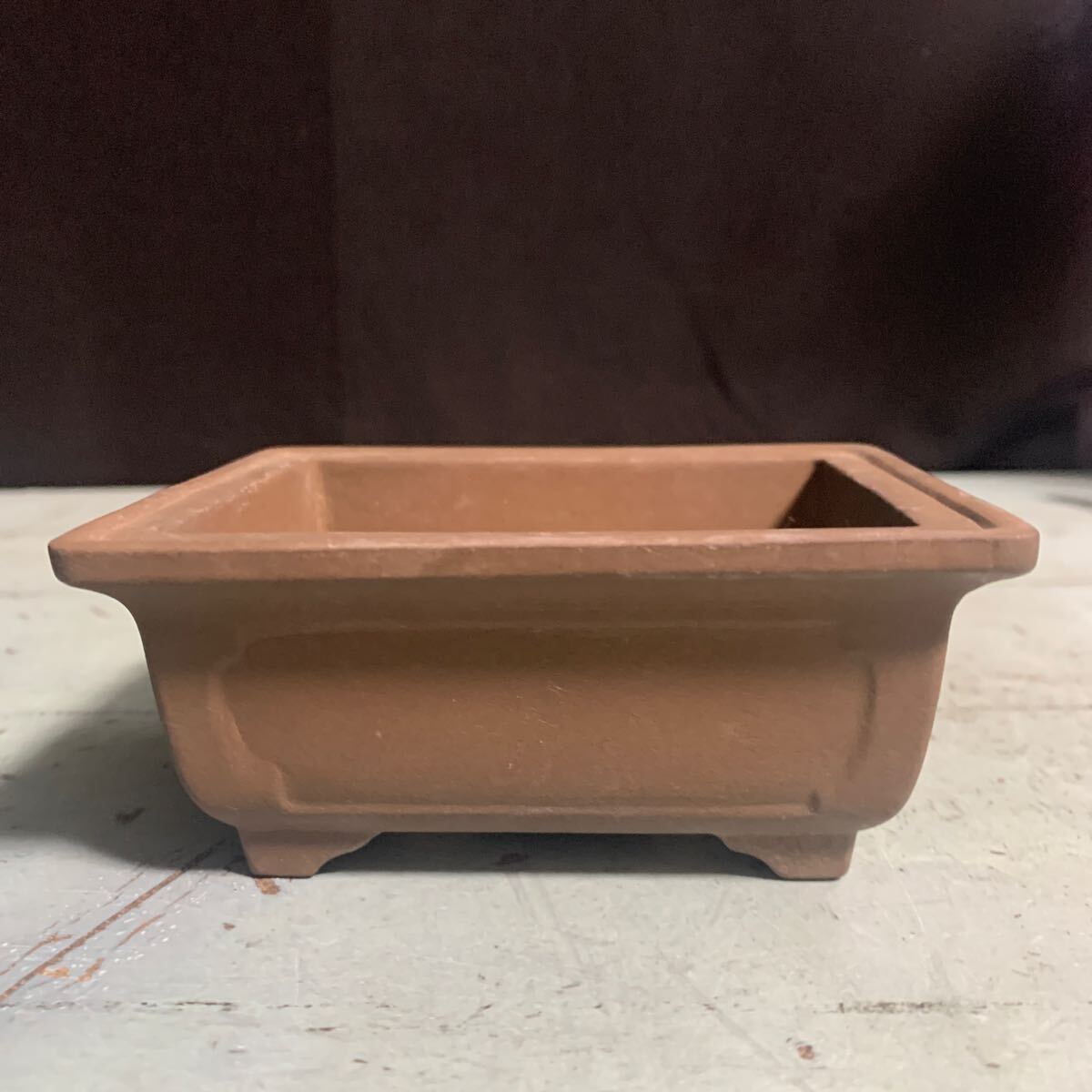 植木鉢 盆栽 小さな鉢 中国? 在銘 朱泥 ミニ盆栽 アンティーク ミニ 盆栽鉢 鉢 ミニチュア 陶器 ミニサイズ 長方形 (A-1913)拍卖