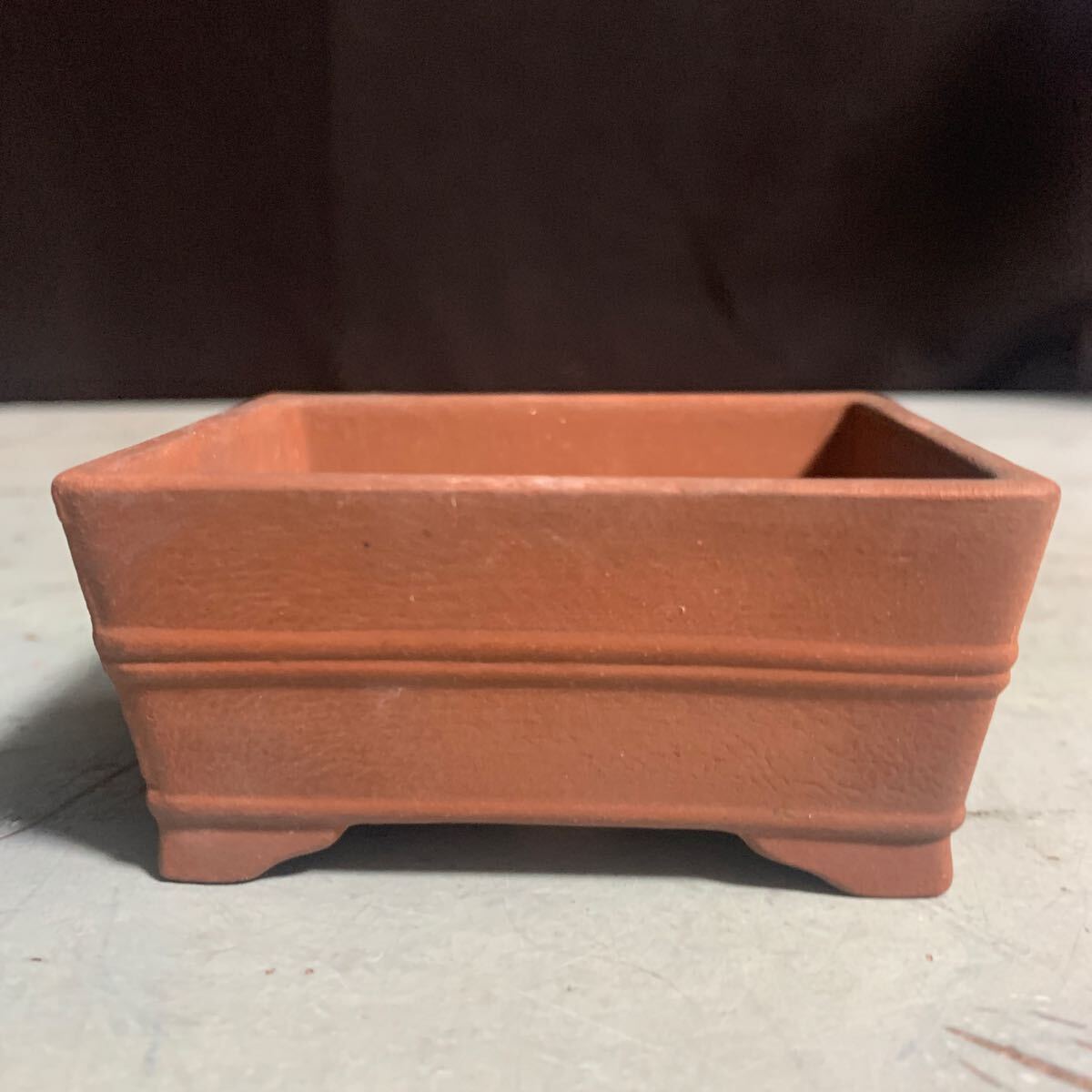 植木鉢 盆栽 小さな鉢 中国? 朱泥 ミニ盆栽 アンティーク ミニ 盆栽鉢 鉢 ミニチュア 陶器 ミニサイズ 長方形 (A-1915)拍卖