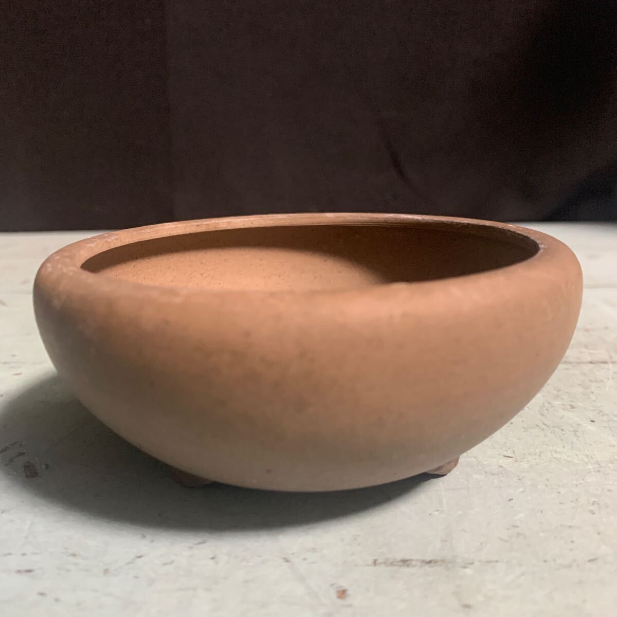 植木鉢 盆栽 小さな鉢 中国? 在銘 朱泥 ミニ盆栽 アンティーク ミニ 盆栽鉢 鉢 ミニチュア 陶器 ミニサイズ 丸鉢 (A-1917)拍卖