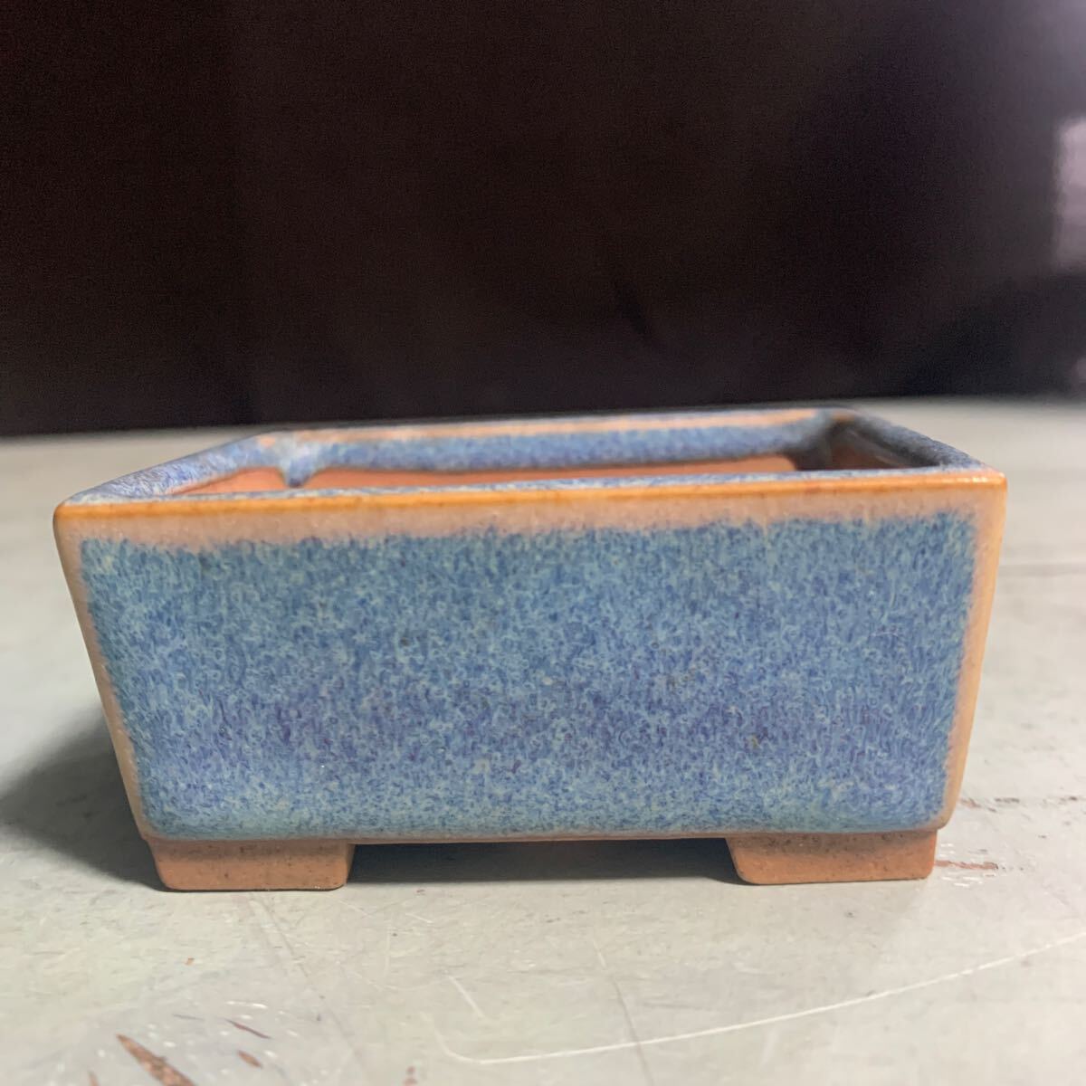 植木鉢 盆栽 小さな鉢 中国? 在銘 ミニ盆栽 アンティーク ミニ 盆栽鉢 鉢 ミニチュア 陶器 ミニサイズ 長方形 (A-1925)拍卖