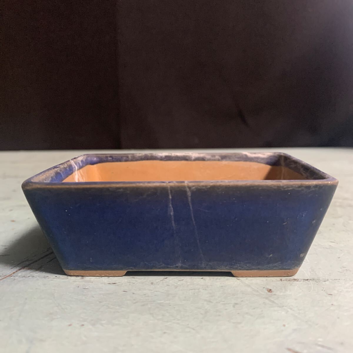 植木鉢 盆栽 小さな鉢 中国? 在銘 ミニ盆栽 アンティーク ミニ 盆栽鉢 鉢 ミニチュア 陶器 ミニサイズ 長方形 (A-1928)拍卖