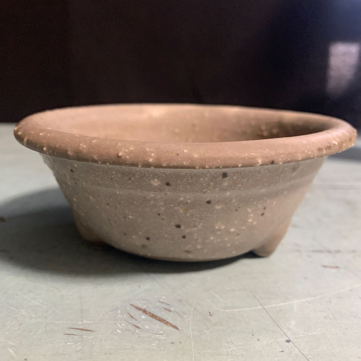 植木鉢 盆栽 小さな鉢 中国? ミニ盆栽 アンティーク ミニ 盆栽鉢 鉢 ミニチュア 陶器 ミニサイズ 丸鉢 丸型 (A-1943)拍卖