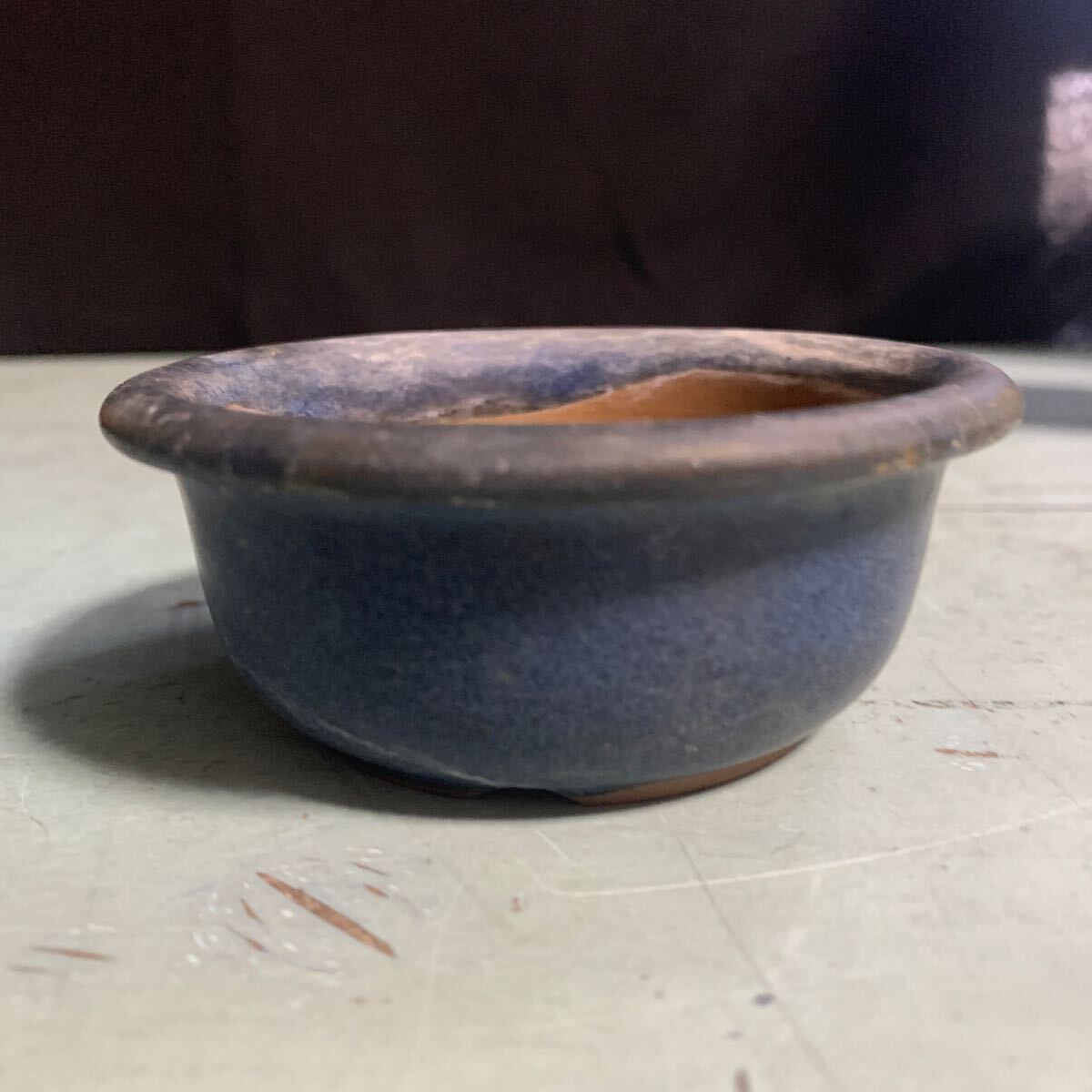 植木鉢 盆栽 小さな鉢 中国? ミニ盆栽 アンティーク ミニ 盆栽鉢 鉢 ミニチュア 陶器 ミニサイズ 丸鉢 丸型 (A-1944)拍卖