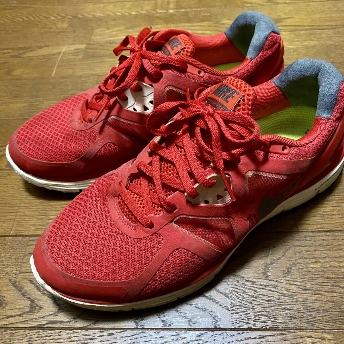 ■NIKE LUNARGLIDE 3 ランニングシューズ ナイキ ルナグライド3 ルナロン 軽量 赤 レッド スニーカー 難あり ジャンク 靴 中古拍卖