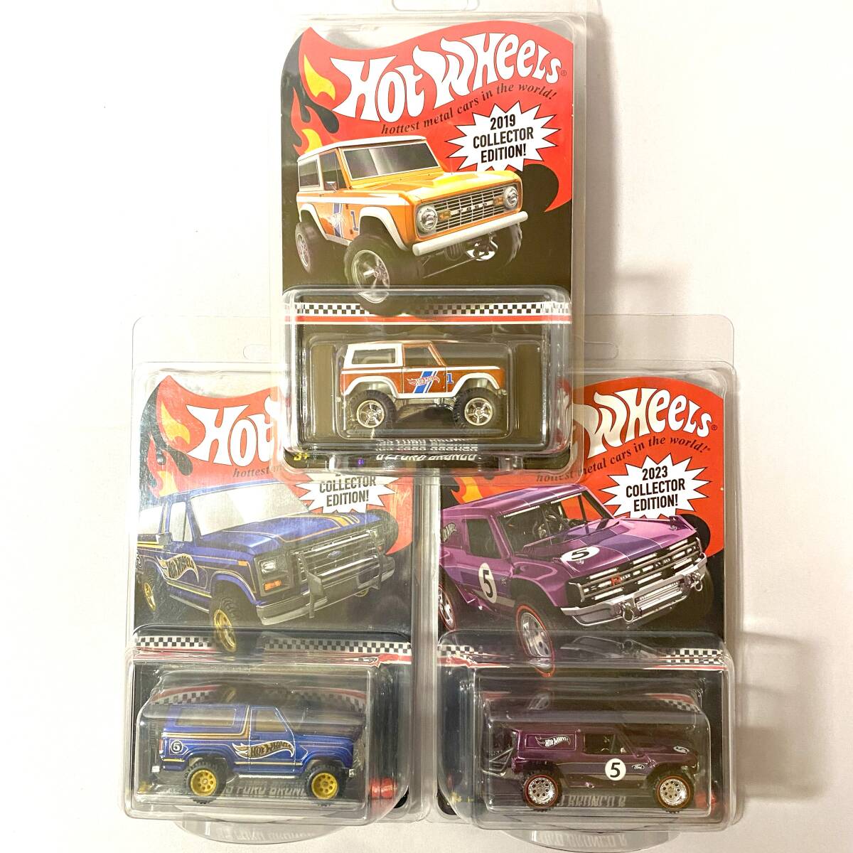 1/64 Hotwheels 3台セット Collector Edition ★ `67 FORD BRONCO ★ `85 FORD BRONCO ★ FORD BRONCO R ★ コレクターエディション拍卖