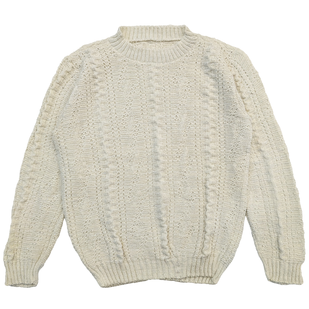 vintage sweater クルーネック ラメニット 古着 混合毛糸 ニット【H】拍卖