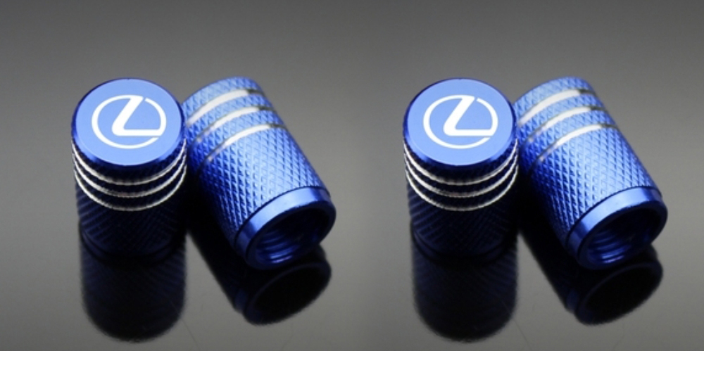 LEXUS 全車種対応 レクサス タイヤ エアーバルブキャップ 青 4個 NX UX IS RX LS ES CT LX LC RC RCF 拍卖