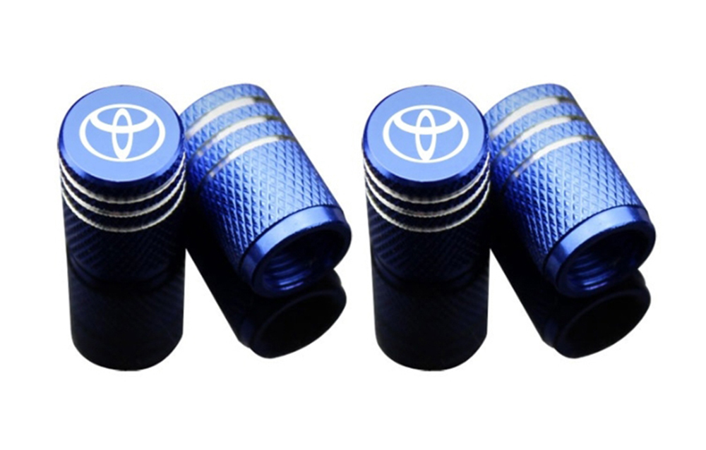 トヨタ 全車種対応 青 4個セット タイヤ エアーバルブキャップ アルファード ヴォクシー 86 エスティマ ヴェルファイア拍卖