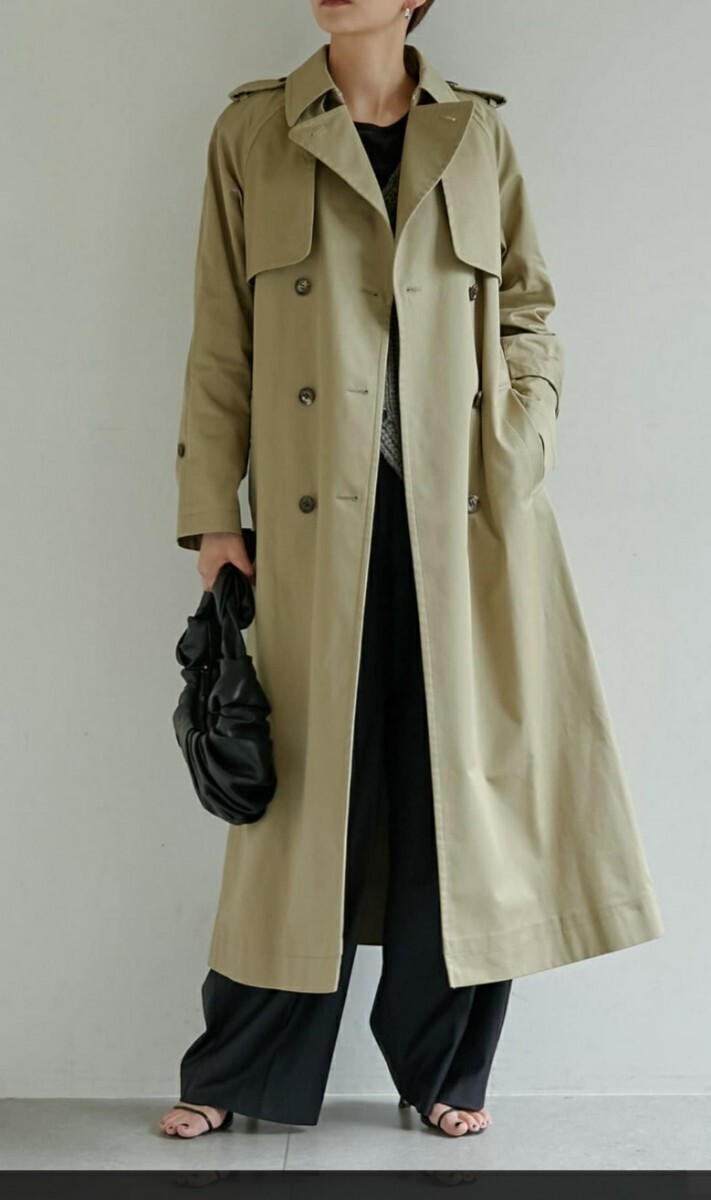 美品 GALLARDAGALANTE ガリャルダガランテ ドローイングナンバーズ トレンチコート サイズ38 ライナー付き カーキ ロング丈 ジャケット拍卖