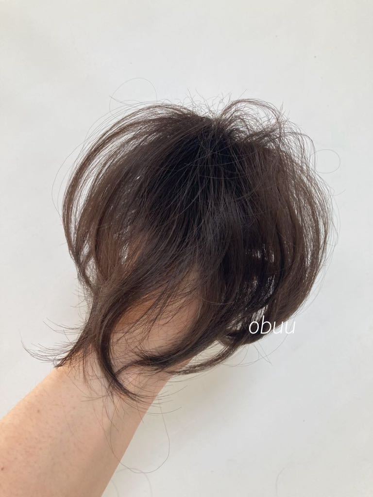 高品質 新品!未使用 頭頂部付け毛ヘア医療用にも小さめをお探しの方にダークブラウンこげ茶色★洗える 男女兼用 耐熱 送料無料拍卖