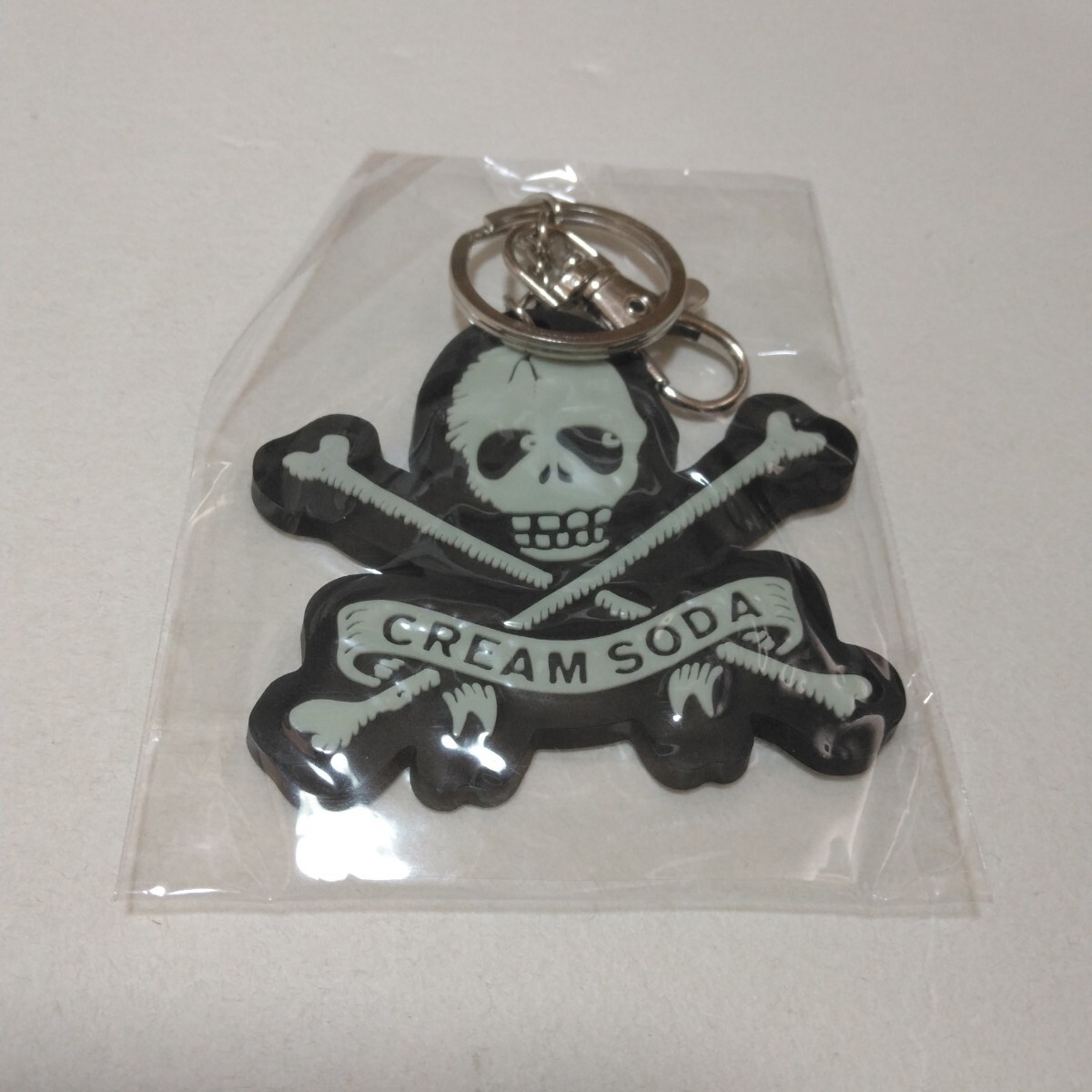 クリームソーダ 骸骨 ラバーキーホルダー 当時品 保管品 未開封品 ロックンロール 昭和レトロ拍卖