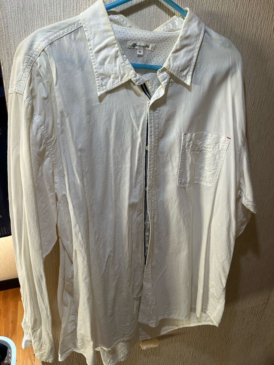 5L長袖シャツ 白ホワイト 春夏秋冬 仕事ビジネス スポーツトレーニング部屋着拍卖