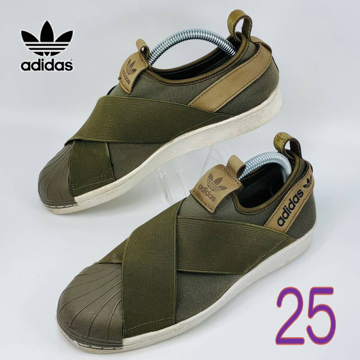 【Bランク】【現状美品】【洗濯除菌済】adidas SS SLIPON /アディダス スリッポン スニーカー/オリーブ  (BZ0114) 25 US7拍卖