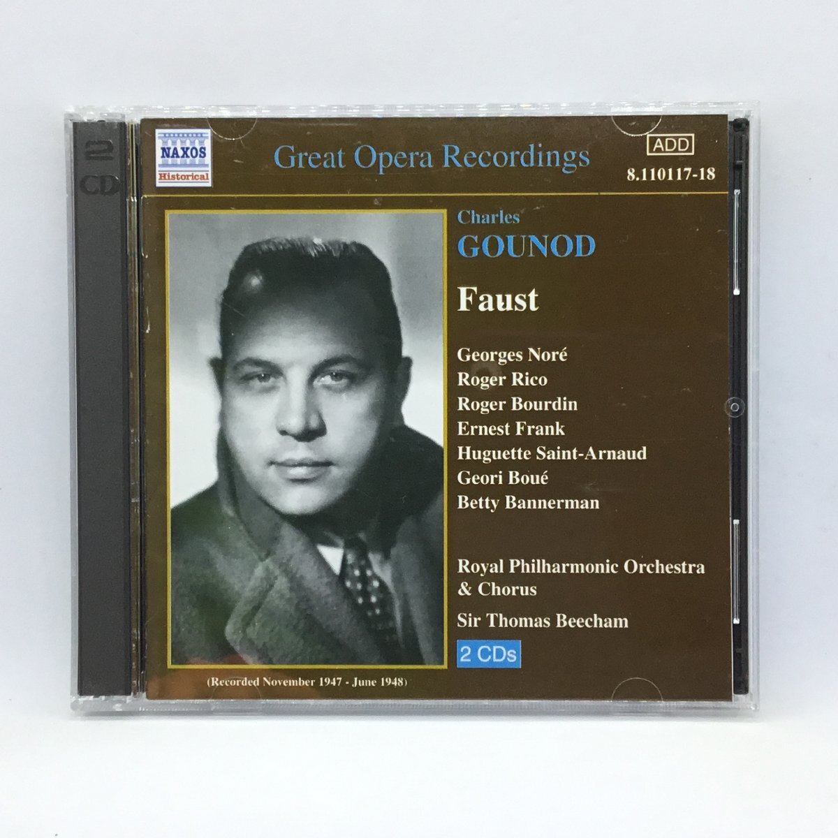 ●Thomas Beecham ビーチャム / Gounod: Faust (2CD) 8.110117-18 Bourdin, Boue, Rico, ロイヤル・フィルハーモニー管 ファウスト拍卖