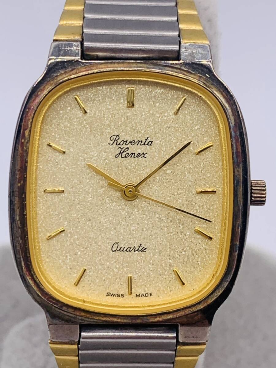 1円スタート 【現状品】テスターOK ROVENTA HENEX S.A. BIENNE 腕時計 ゴールド 文字盤 現状不動品拍卖