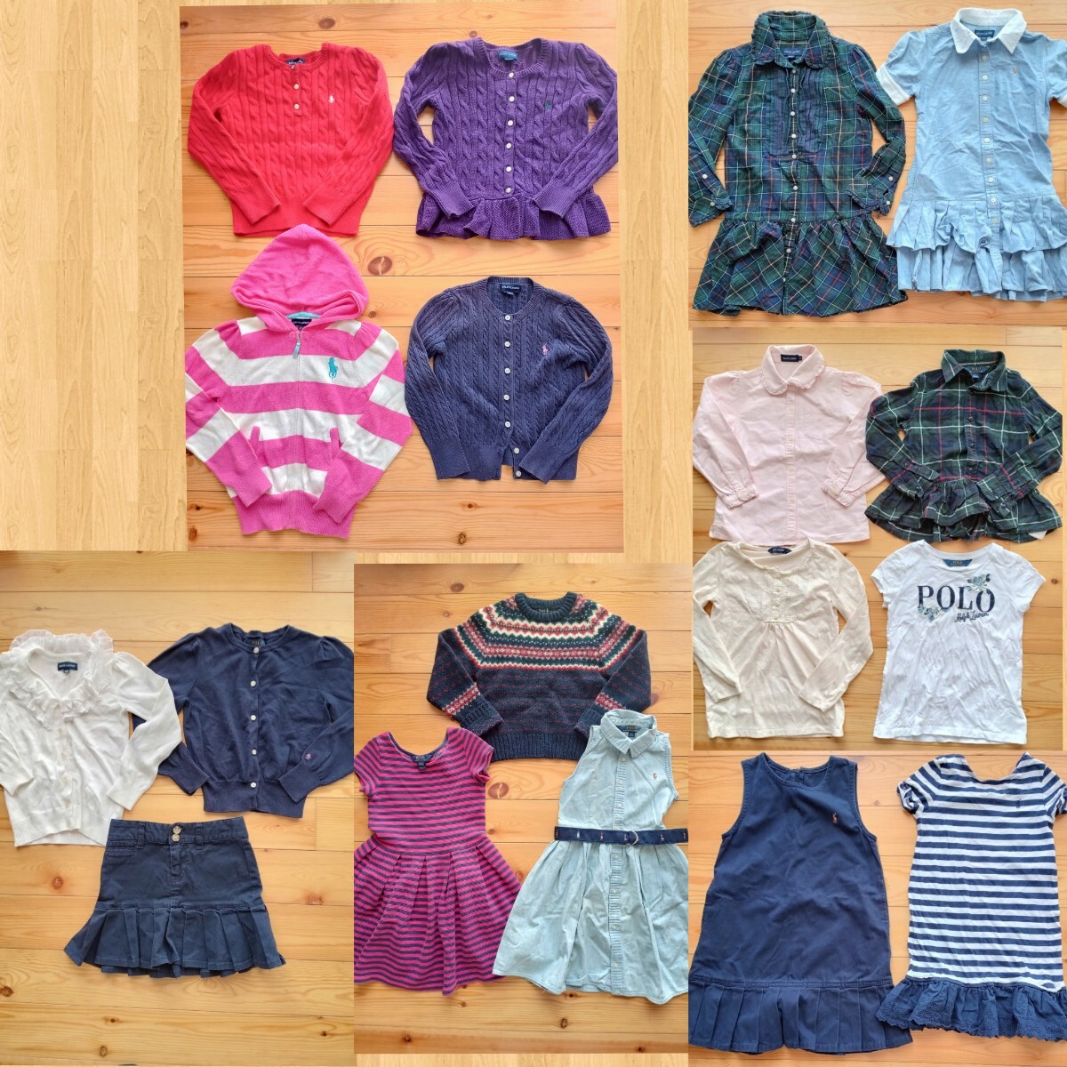 全てラルフローレン★女児18点まとめ売り120cm★長袖半袖Tシャツワンピースニットパーカーカーディガンセーター拍卖
