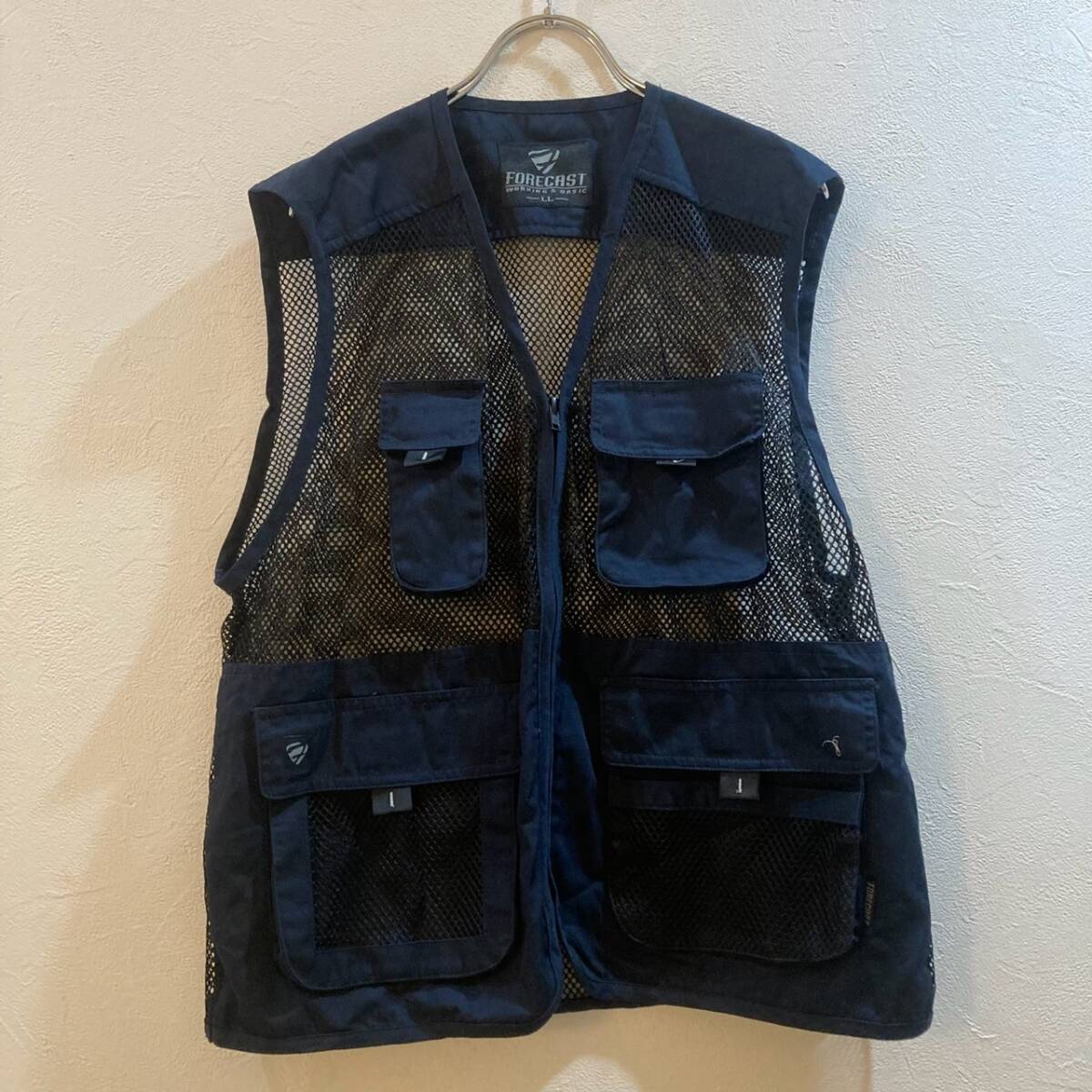 FORECAST/ メッシュベスト アウトドア ネイビー メンズ LL フィッシング キャンプ拍卖