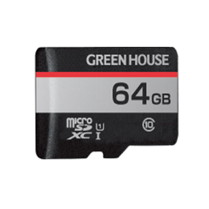 マイクロSDカード microSDXCカード UHS-I U1 クラス10 64GB グリーンハウス GH-SDM-RUA64G/4746x1本 変換アダプタ付属/送料無料メール便拍卖