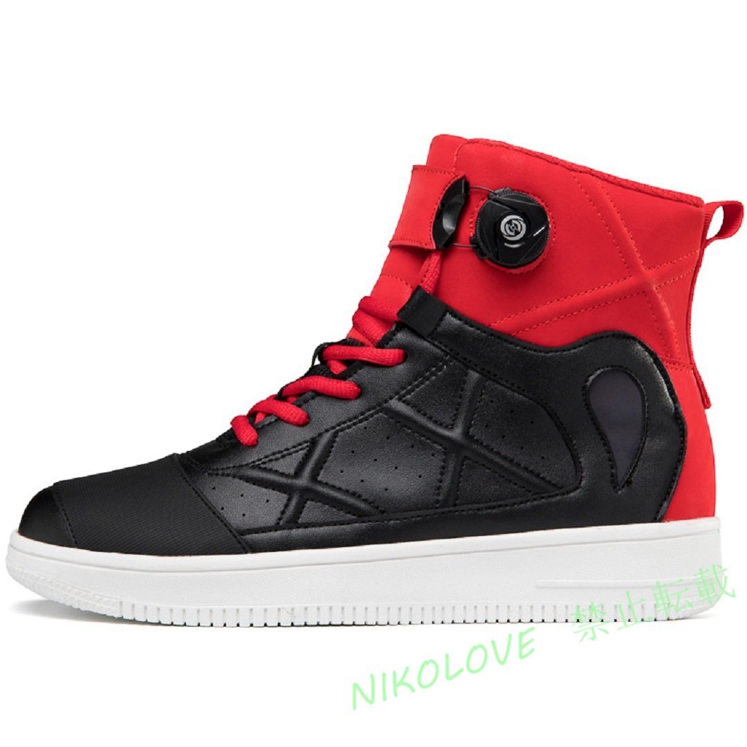 新品 バイクブーツオートバイ用 ライディングシューズ メンズ バイクシューズ バイク用 通気性 耐磨耗性 滑り止め レッド拍卖