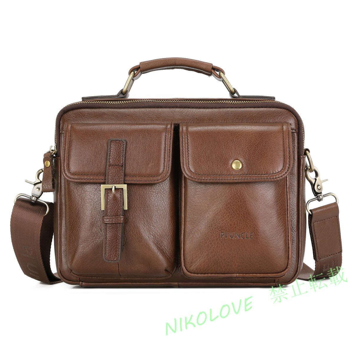 新品 大容量斜め掛けショルダーバッグブリーフケース多機能ショルダーバッグ斜め掛けトートバッグ牛革 コーヒー拍卖