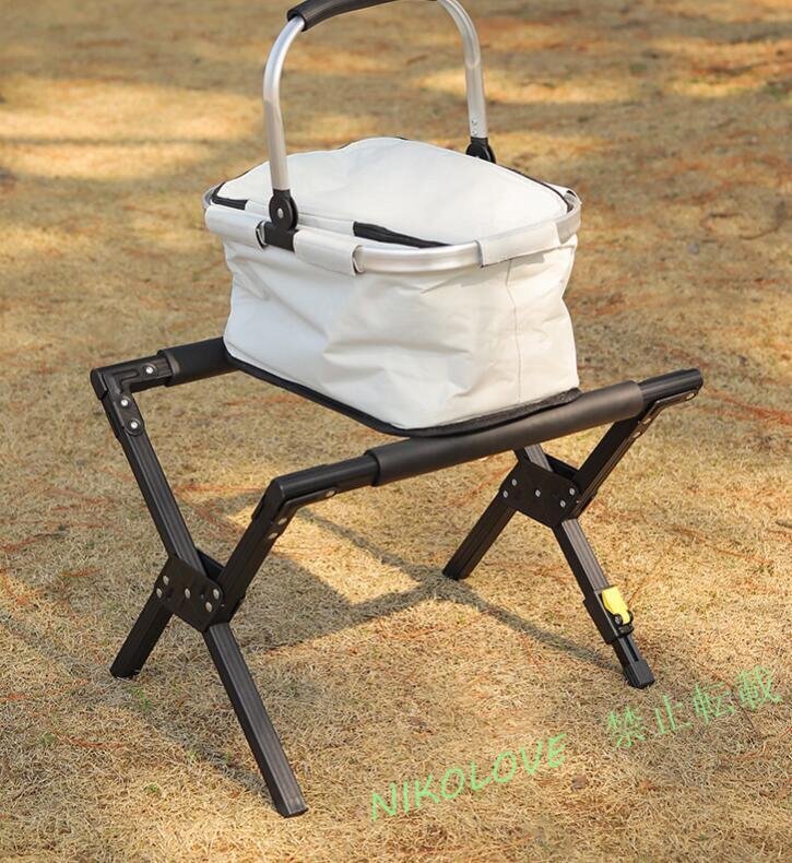 新品 クーラースタンド 折り畳み式 耐荷重50~70kg アルミ合金ナチュラル 収納ケースあり アウトドア キャンプ クーラー (ブラックのみ)拍卖