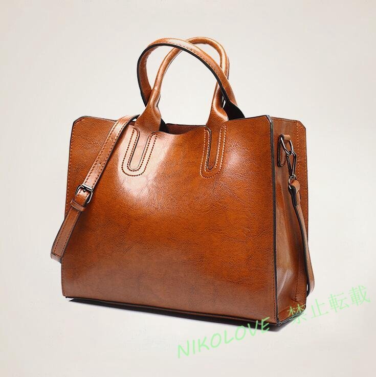 新品 トートバッグショルダーバッグ メンズ 出張 旅行 大容量 PU レザー ビジネスバッグ レディース ブラウン拍卖