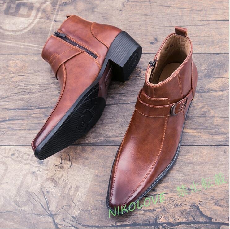 新品 ショートブーツ メンズ ウエスタンブーツ ワークブーツ ミリタリーブーツ 作業靴 エンジニアブーツ 24.5cm~27cm拍卖