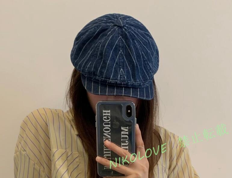 新品 メンズ キャップ レディース デニムハット ストライプ 男女兼用 帽子 ユニセックス キャスケット ゴルフ 野球帽 お色選択可拍卖