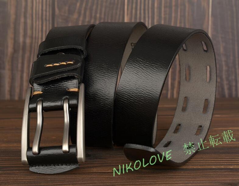 新品 お色選択可 メンズベルト ダブルピンバックル 高級 レザーベルト 紳士 カジュアル 男性 ビジネス サイズ調節可 革 黒拍卖