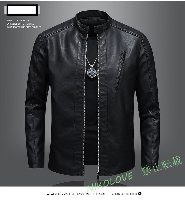 新品 メンズ革ジャン レザージャケット ライダースジャケット バイクウェア 男性用 防寒防風 秋冬拍卖