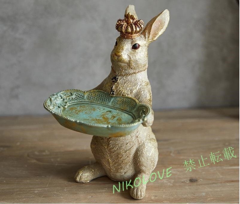 新品 ウサギの 受け皿 デスクトップアンティーク 小物入れ 北欧風インテリア オブジェ拍卖