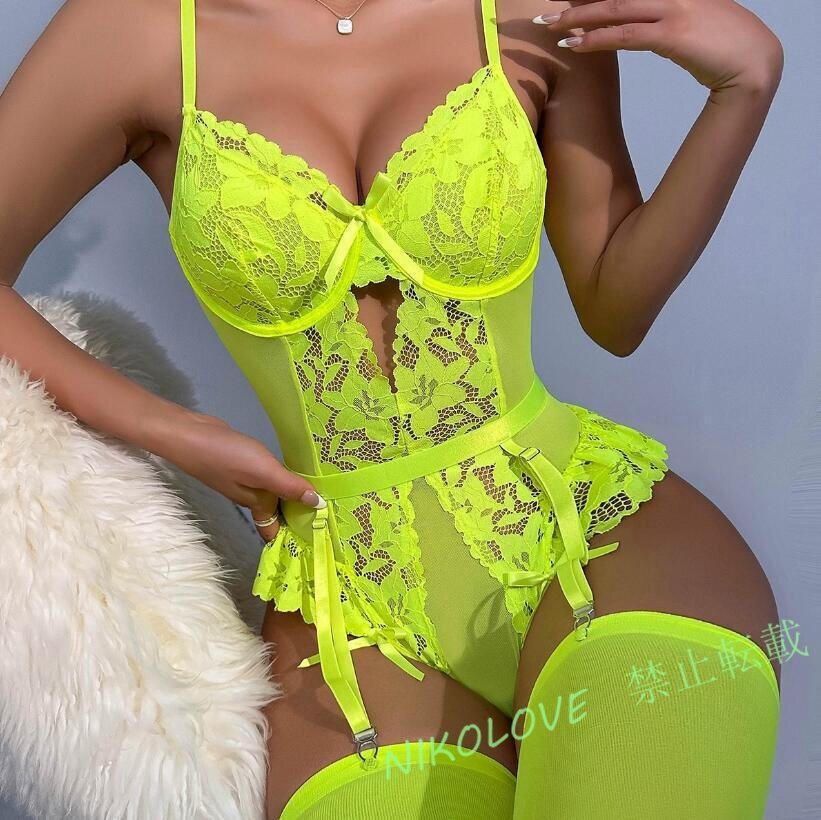 新品 キャミソールレディース着心地抜群 20代30代40代 sexy きれいめ ボディスーツ レース green お色選択可拍卖