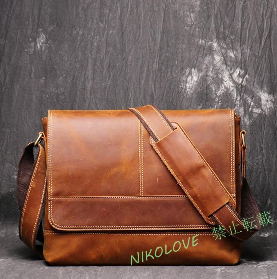 新品 質感NO.1 高級本革 厚手牛革 メンズバッグ ブリーフケー拍卖