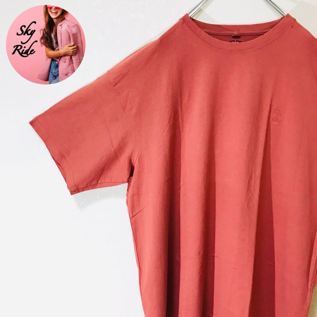 NEWPORT BLUE ニューポートブルー メンズ ワンポイント 刺繍ロゴ ヴィンテージ 半袖Tシャツ えんじ XXL ビッグシルエット USA 古着 #TT0173拍卖