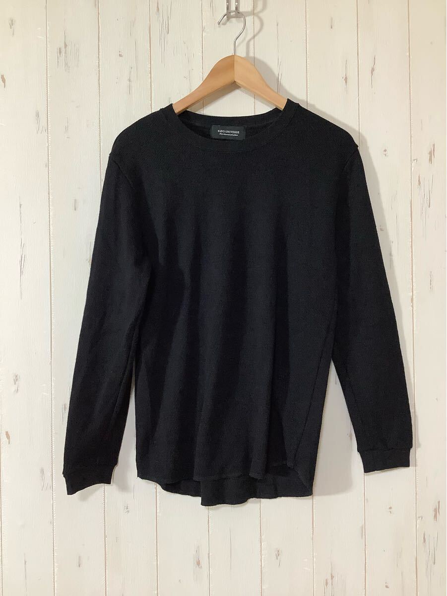 ら1594 NANO UNIVERSE ナノユニバース 長袖Tシャツ ロンT S ブラック 拍卖