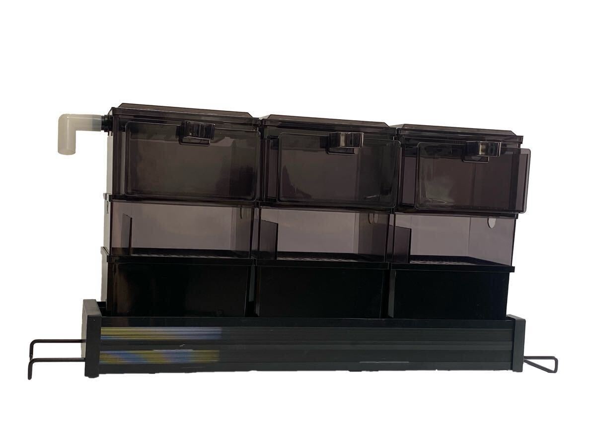 水槽三段式上部フィルター物理と生物濾過フィルター三層式濾過槽 硬質ボックス水質メンテナンス効果あり対応水槽サイズ50-70cmボックス9個拍卖