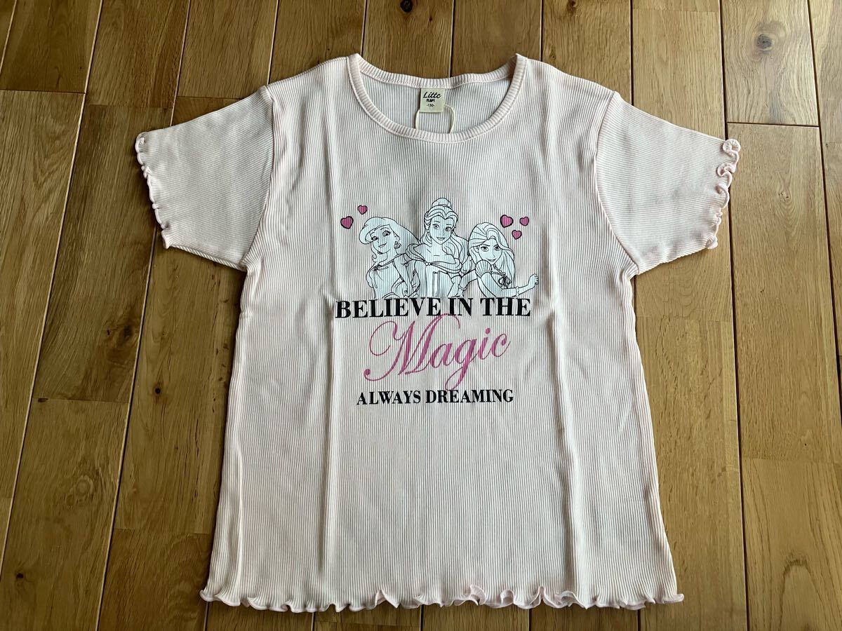 新品 女の子 ディズニープリンセス リブ 半袖 トップス Tシャツ 150センチ拍卖