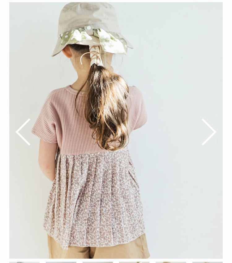 新品 ペアマノン ドルマン 異素材プリーツ バックシャントップス 90センチ拍卖