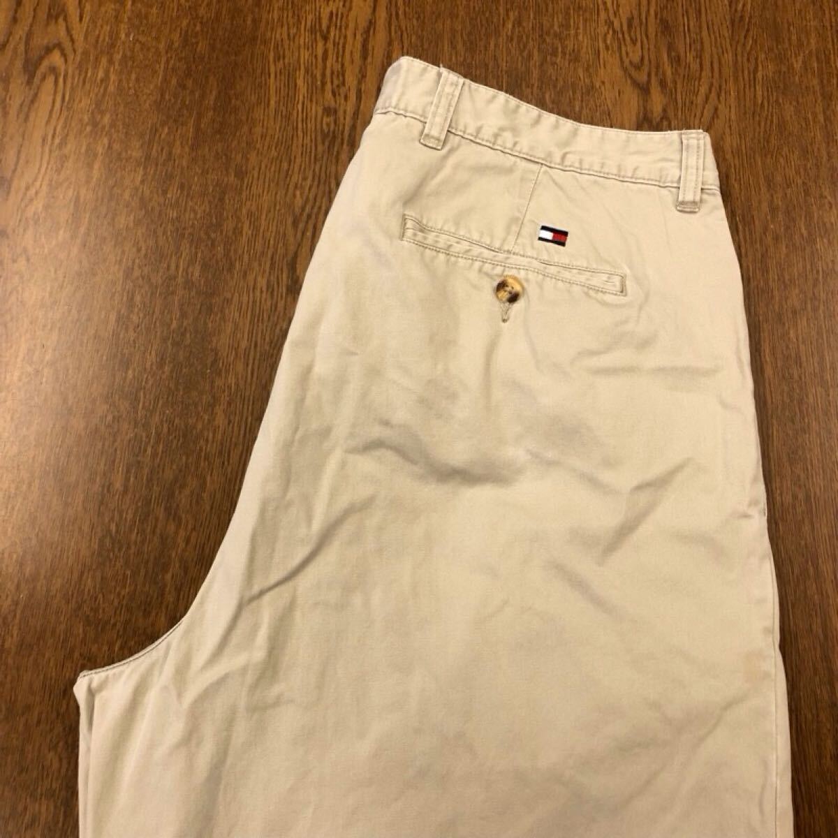 【GD351】TOMMY HILFIGER W36 L30 ツータック チノパンツ ワークパンツ ベージュ メンズブランド古着 トミーヒルフィガー 送料無料拍卖
