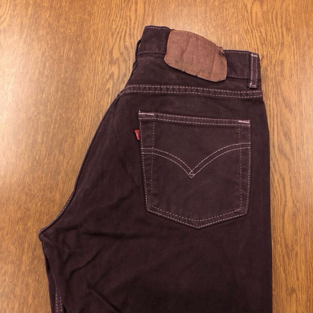 【GD405】USA製 Levi's 501 W33 L34 後染め 製品染め レッドブラウン ジーンズ デニムパンツ DYE ブランド古着 リーバイス501 送料無料拍卖