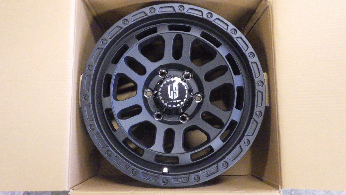 未使用 ABE SHOKAI DISCOVER リンクルブラック 17x8J ET+20 139.7-6h 4本セット 070402 拍卖