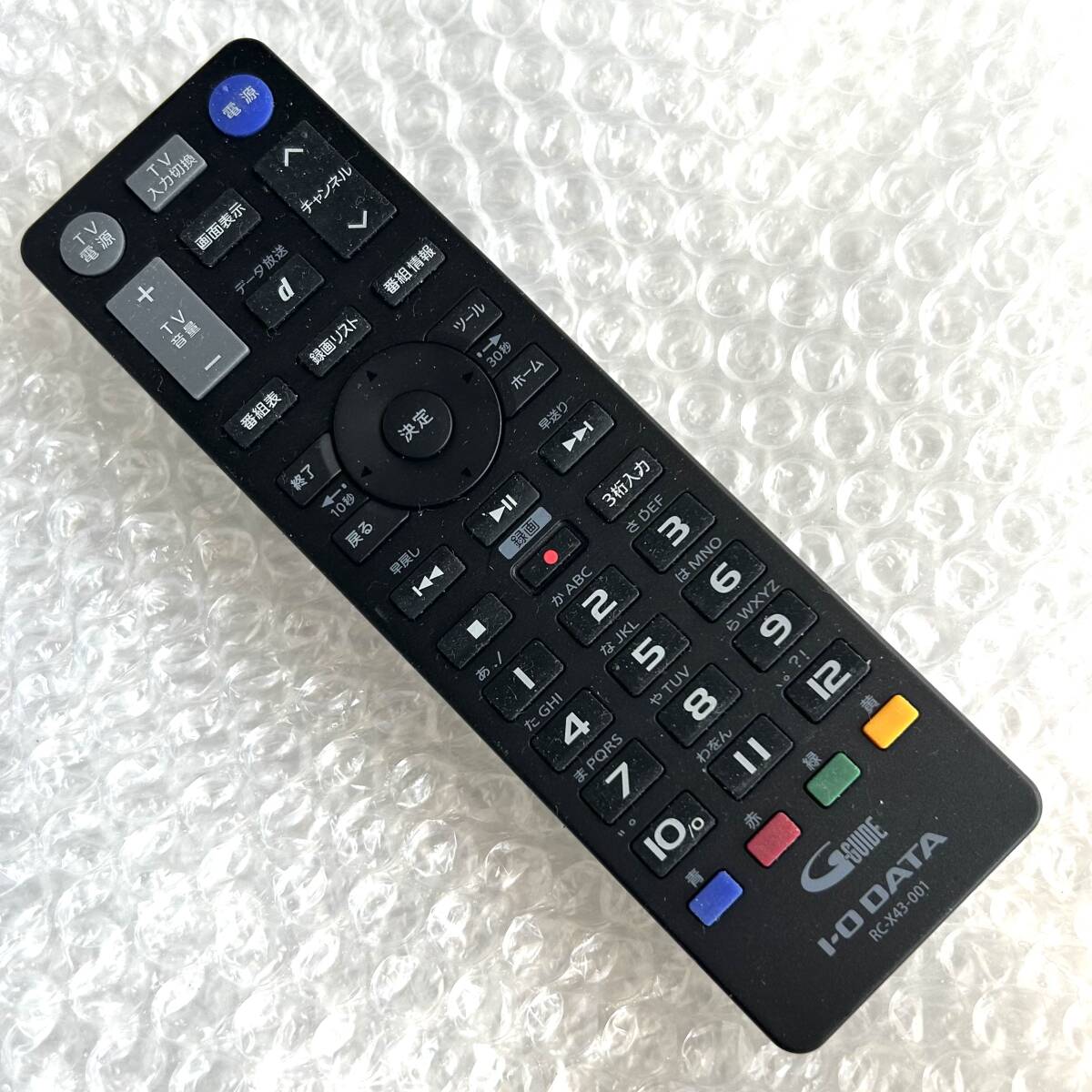 I・O DATA リモコン RC-X43-001 TUNER チューナー TV テレビ レコーダー 地上 IOデータ アイオーデータ リモート コントローラー 未確認拍卖