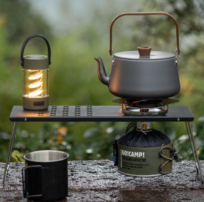 アウトドアジュラルミン木柄ティーポットキャンプヤカン焼き水ぶくれティーポットキャンプピクニックポット携帯用コーヒーポット拍卖