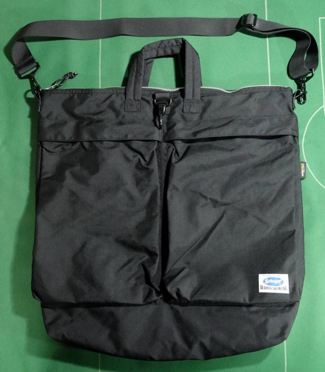 □Schottショット WEB限定 コーデュラナイロン素材 ヘルメットバッグ CORDURA HELMET BAG ブラック ほぼ未使用!!!□拍卖